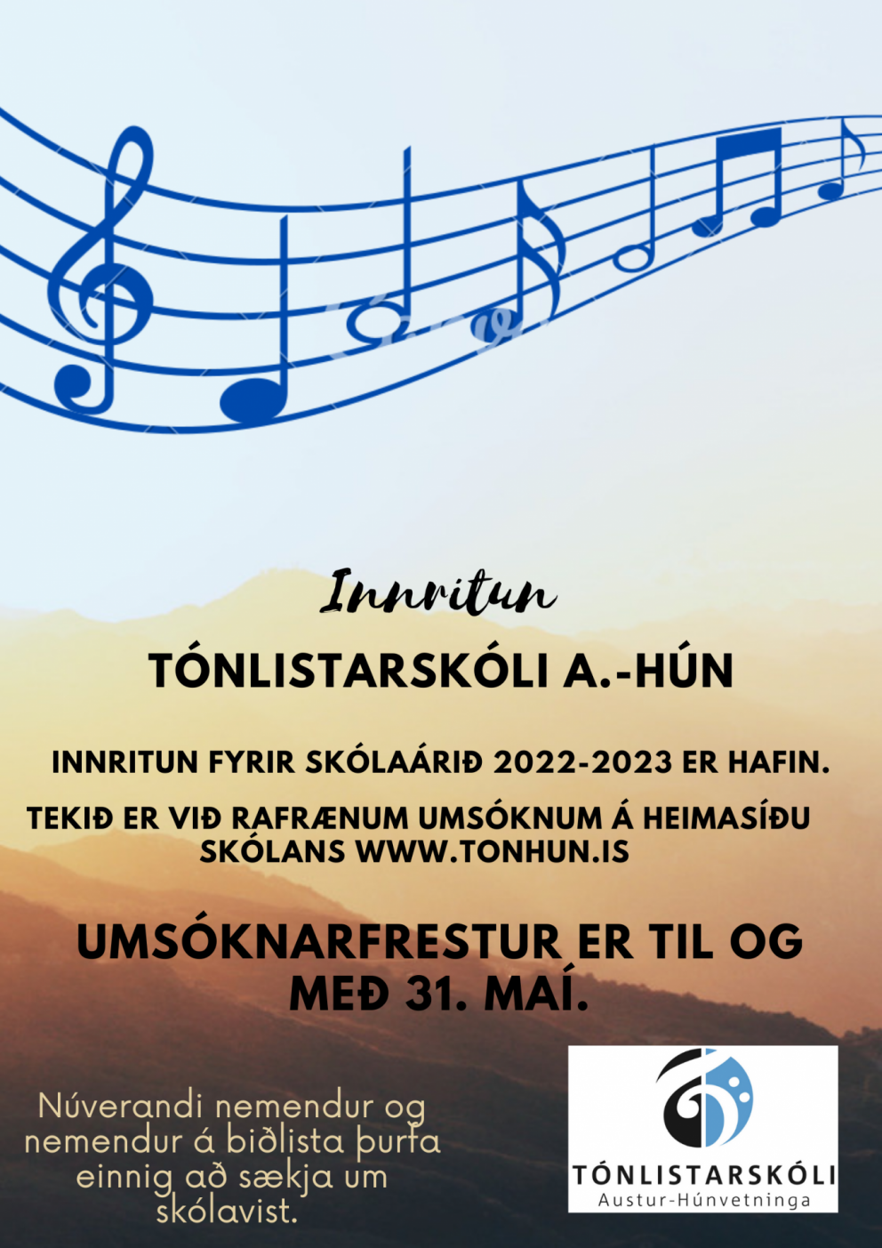 Innritun fyrir skólaárið 2022-2023