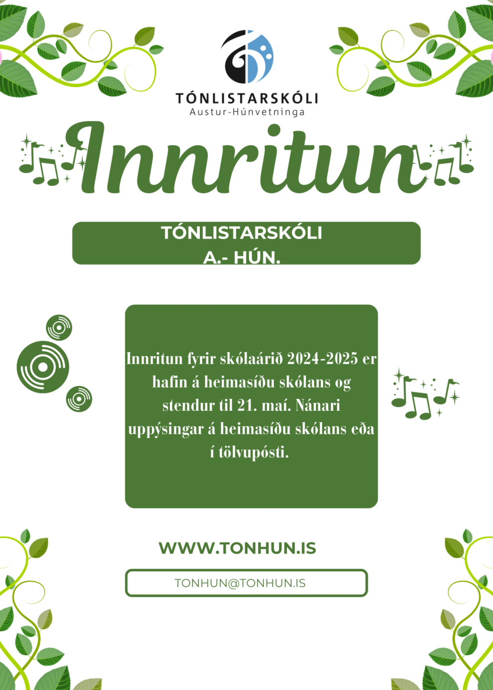 Innritun fyrir skólaárið 2024-2025